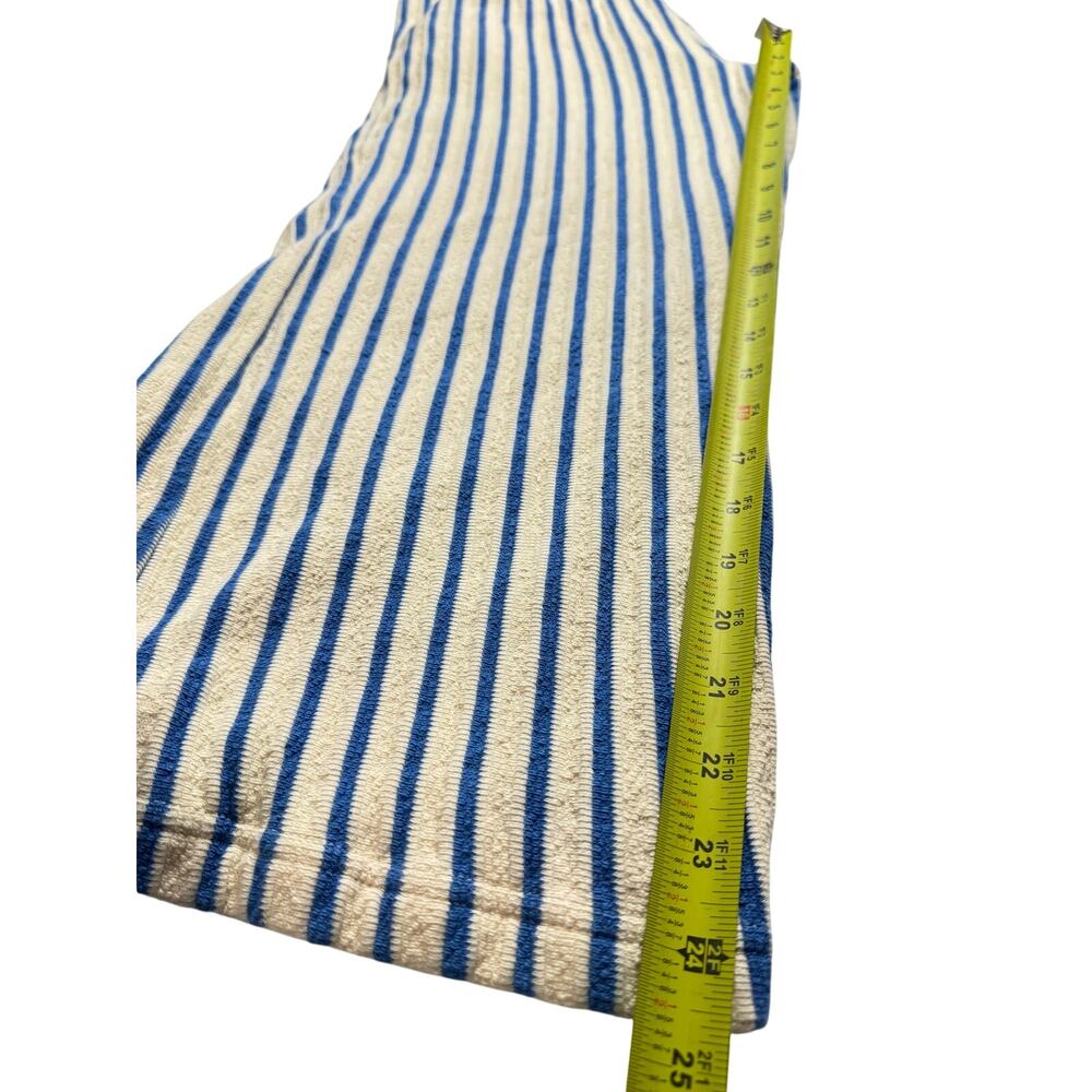 Roxy Blue & White Striped Terry Cloth Beach Pants Wide Leg Cropped Women’s S/M - Picture 5 of 7